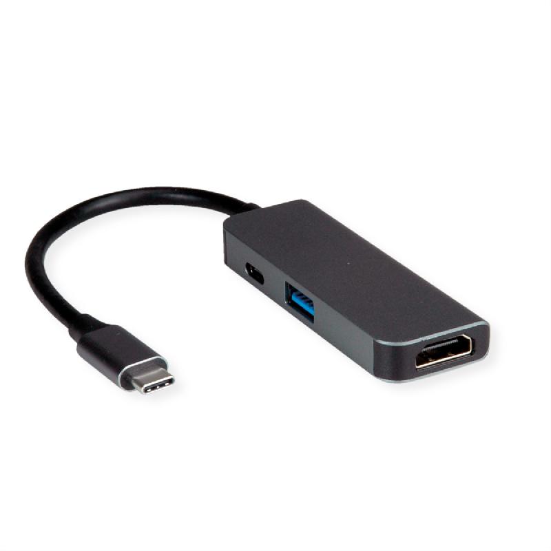 VALUE Adaptateur USB Type C - HDMI + USB 3.2 Gen 1 A + Type C (Power Delivery)_0