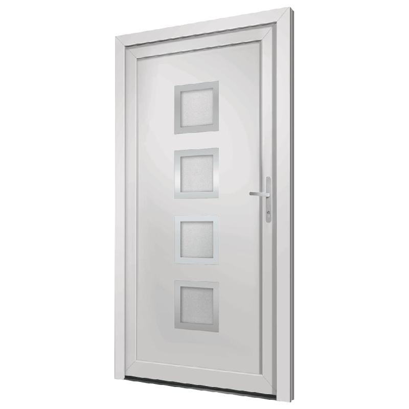 Vidaxl porte d'entrée blanc 98x208 cm pvc 3187846_0