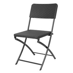 Chaises pliantes en rotin PE Bolero noires (lot de 2) - HS559_0