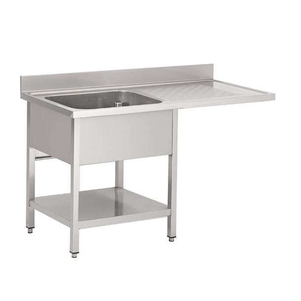 Table de chargement inclinée 1 bac à gauche avec étagère pour lave-vaisselle 1300x750x880 mm - 9310017130_0