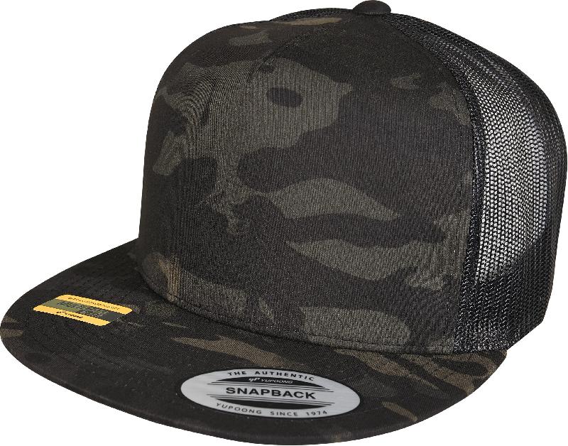 Casquette trucker multicam - FLEXFIT Réf: FL6006MC - polyester/élasthanne, visière droite, filet respirant_0