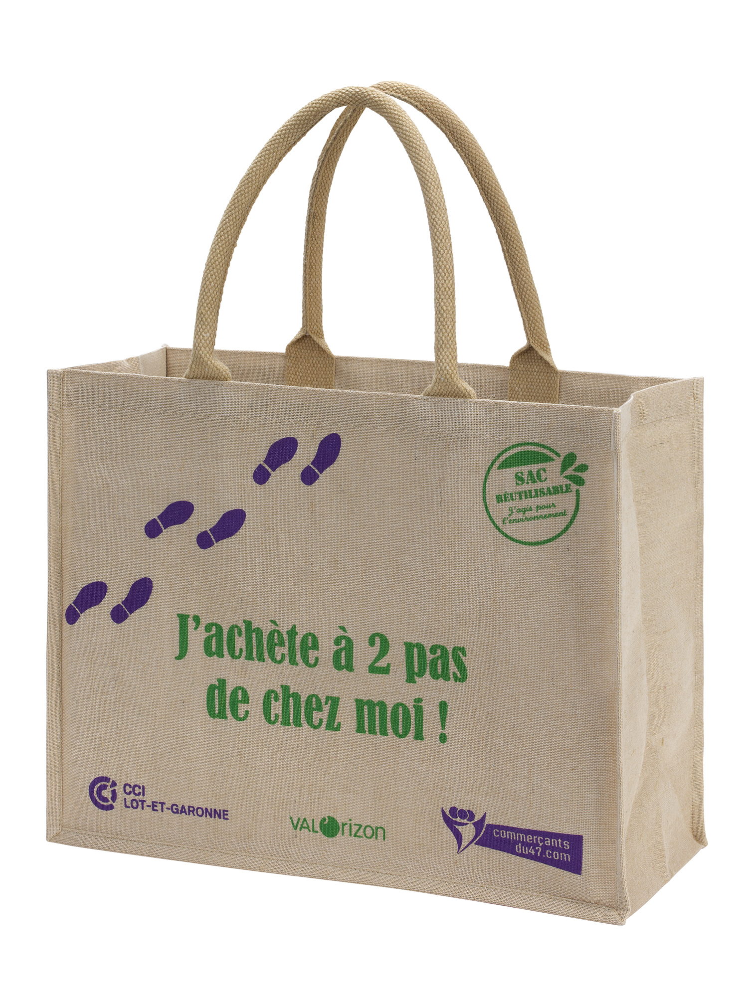 Sac en fibre écologique de jute - Réf : FRACCI8P_0