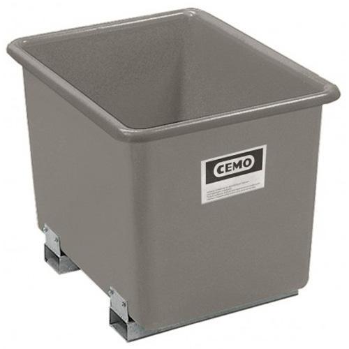 Bac PFV gris 550 litres + fourreaux - Résistant aux huiles, fioul, gasoil, produits chimiques - CEMO - 7180_0