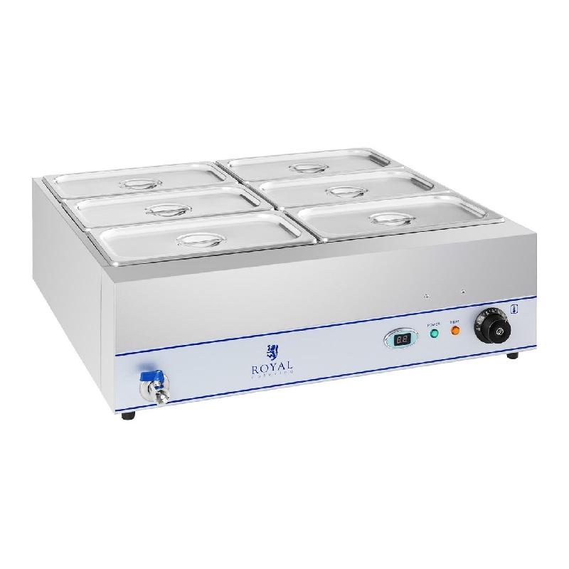 BAIN MARIE - 2 000 WATTS - 6 X 1/3 GN - ROBINET DE VIDANGE 14_0000559_0