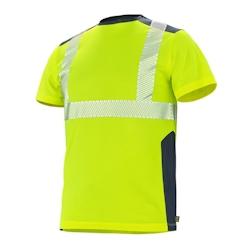 Cepovett - Tee-Shirt manches courtes Fluo Safe Jaune / Bleu Foncé Taille S - S 3603623485345_0