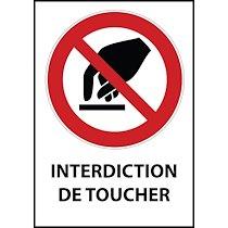 Panneau - Interdiction de toucher - P010   - 210 x 297 - Vinyle souple autocollant - Lot de 2_0