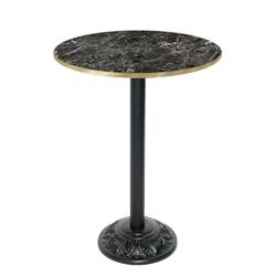 Restootab - Mange-debout style bistrot Ø70cm marbre noir chants laiton - noir TB-VRSFF-R70M-MB.NRBR-LAI_0