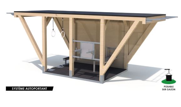 Structure  de fitness plus spacieuse en bois pour les débutants que les experts - Fitness double_0