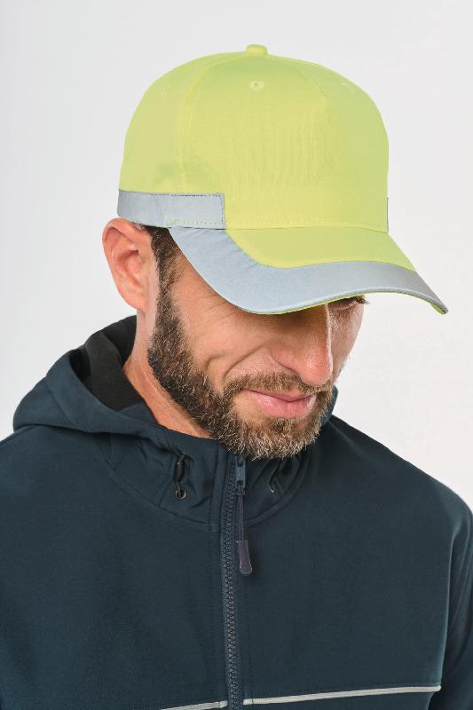 Casquette fluorescente - 5 panneaux - Réf: WKP123 - 100% polyester - Fermeture réglable_0