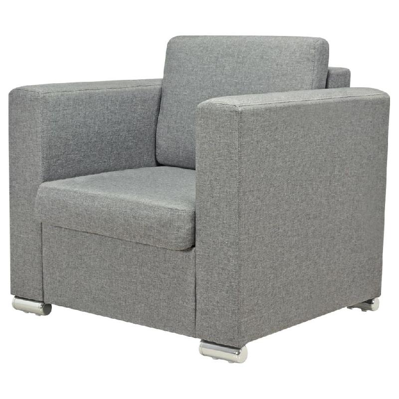 FAUTEUIL CHAISE SIÈGE LOUNGE DESIGN CLUB SOFA SALON TISSU GRIS CLAIR 1102084/3_0