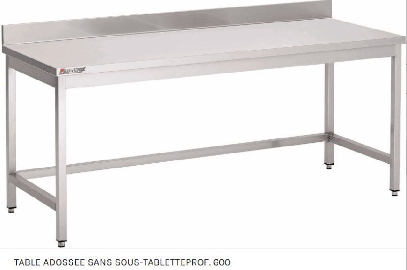 Table adossée inox AISI 430 FABRINOX (Longueur : 800 , Profondeur : 600) - Longueur:800,Profondeur:600_0