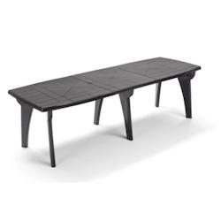 Table de jardin pliante Lipari 2 - 8 a 10 places - Gris anthracite - Polypropylene AUCUNE - gris 3666749447284_0