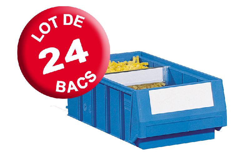 Carton de 24 bacs tiroirs plastique multibox bleu l.160 x p.300 mm_0