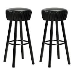 HELLOSHOP26 tabourets de bar design chaise siège similicuir noir 1202106 x2 - 3002325067598_0