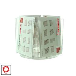 Edimeta Tourniquet porte-brochures Comptoir Taymar® 4 cases A5 Portrait - transparent plastique 444045_0