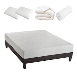 Ensemble   Matelas Mémoire de forme + Sommier + Accessoires 160x200 cm OSLO OLYMPE LITERIE - blanc Mousse à mémoire de forme 4VP.OS.K15.K.1620_0