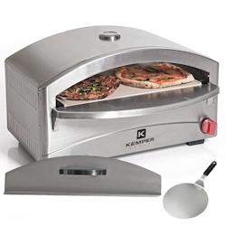 Four à pizza 4800w Cuisson pierre réfractaire 250 400°c Spatule Incluse KEMPER - gris 8008004122737_0