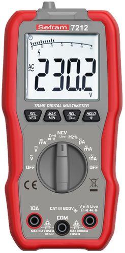 Multimètre portable compact trms ac, 6000 points, 600v ac/dc, 10a ac/dc - SEF7212_0