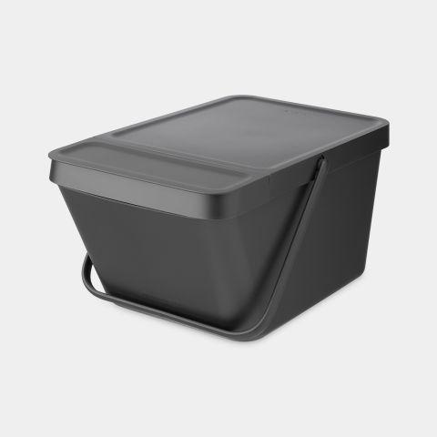 Poubelle empilable Sort & Go -20L - Dark Grey - Polyvalente pour papiers A4 - Empilable jusqu'à 3 poubelles - Facile d'accès - Robuste - Garantie 10 ans_0