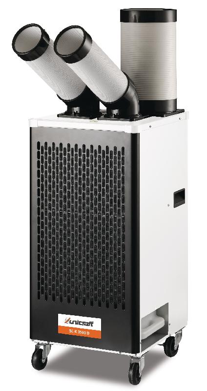 Climatiseur pro mobile 3,5kW 600m³/h Spotcooler professionnel pour climatisation localisée avec thermostat intégré - 2 sorties Unicraft 6550010_0