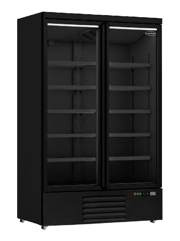 Réfrigérateur 2 portes en verre noir jde-1000r bl_0