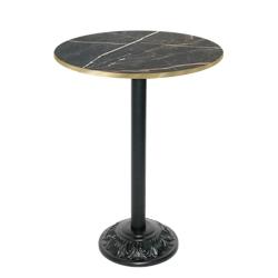 Restootab - Mange-debout style bistrot Ø70cm marbre samas chants laiton - noir TB-VRSFF-R70M-MB.SAMA-LAI_0