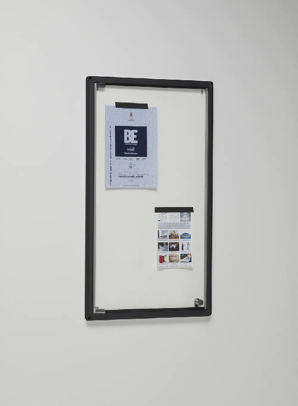 Vitrine d'affichage b158va - aluminium laqué noir_0