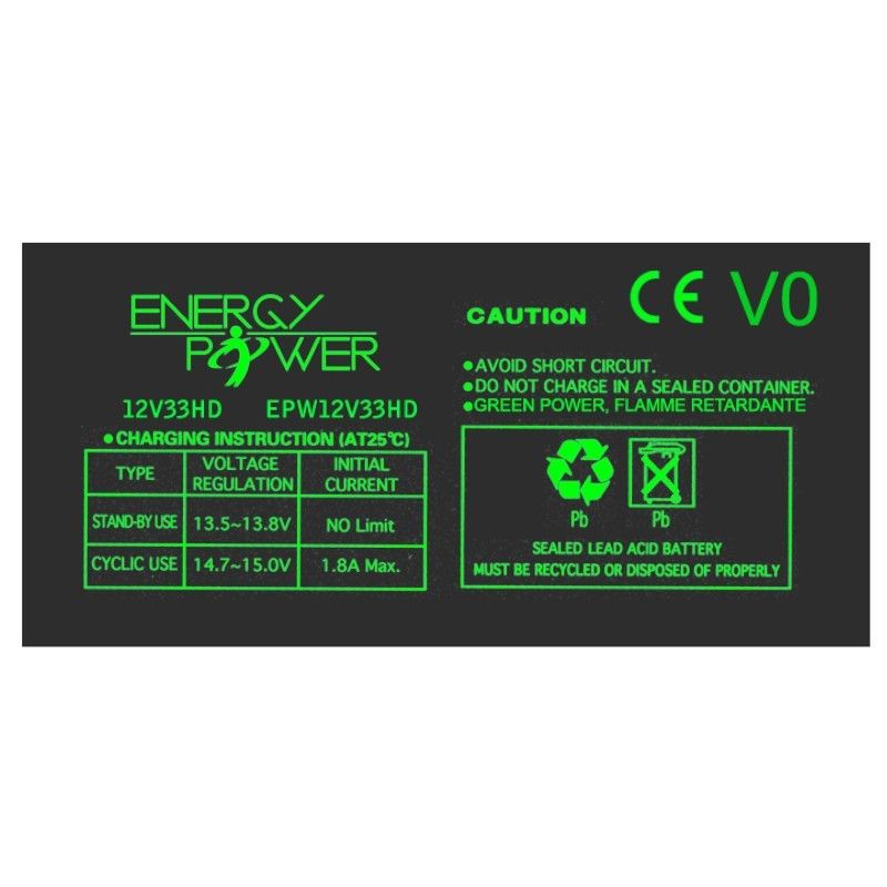 Batterie Étanche au Plomb 12V / 33Ah - EPW12V33HD_0