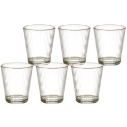 Verres striés liseré doré (Lot de 6) 30 cl The Home Deco Factory - jaune 3664944473237_0