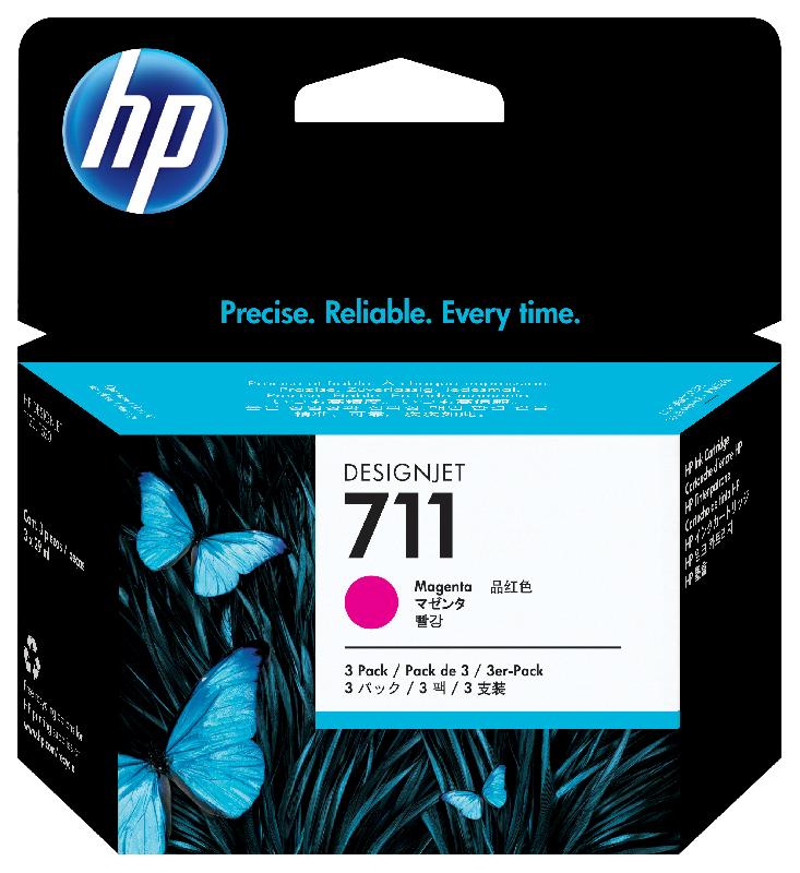 HP 711 pack de 3 cartouches d'encre DesignJet magenta, 29 ml_0