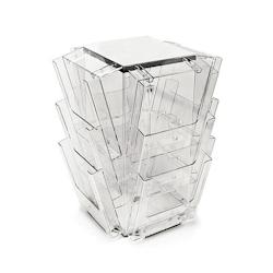 Edimeta Tourniquet porte-brochures Comptoir Taymar® 12 cases A4 Portrait - transparent plastique 444124_0