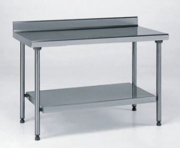 Table inox adossée avec étagère basse TOURNUS EQUIPEMENT - Référence : 424 996_0