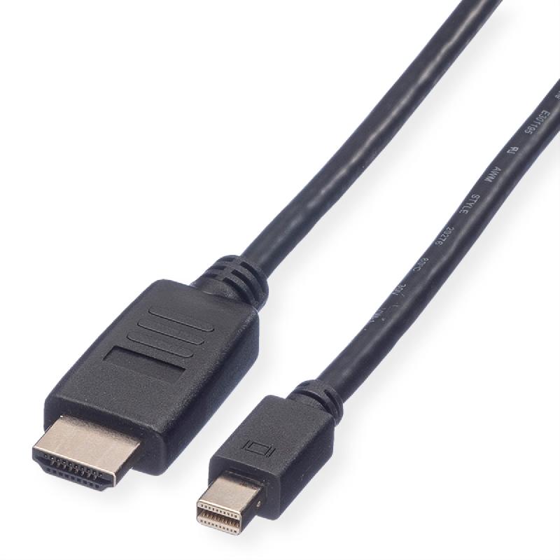VALUE Mini DisplayPort Câble, Mini DP - HDTV, M/M, noir, 2 m_0
