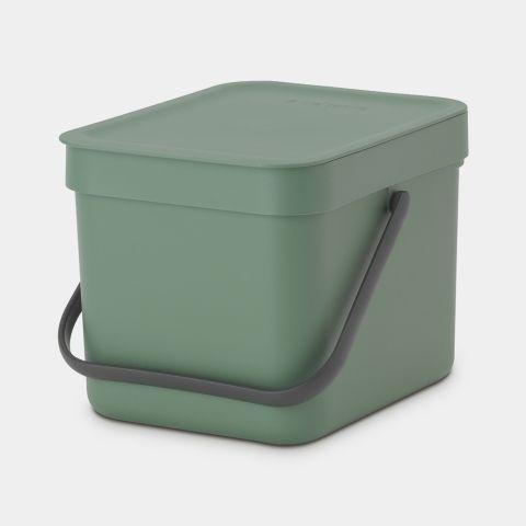 Poubelle à compost Brabantia Sort & Go -6 litres Fir Green - XS - Support mural inclus_0