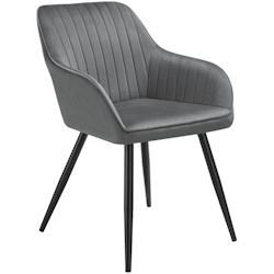 TecTake GmbH tectake Chaise MARILYN en velours - gris/noir, par pièce -405714 - gris acier 405714_0