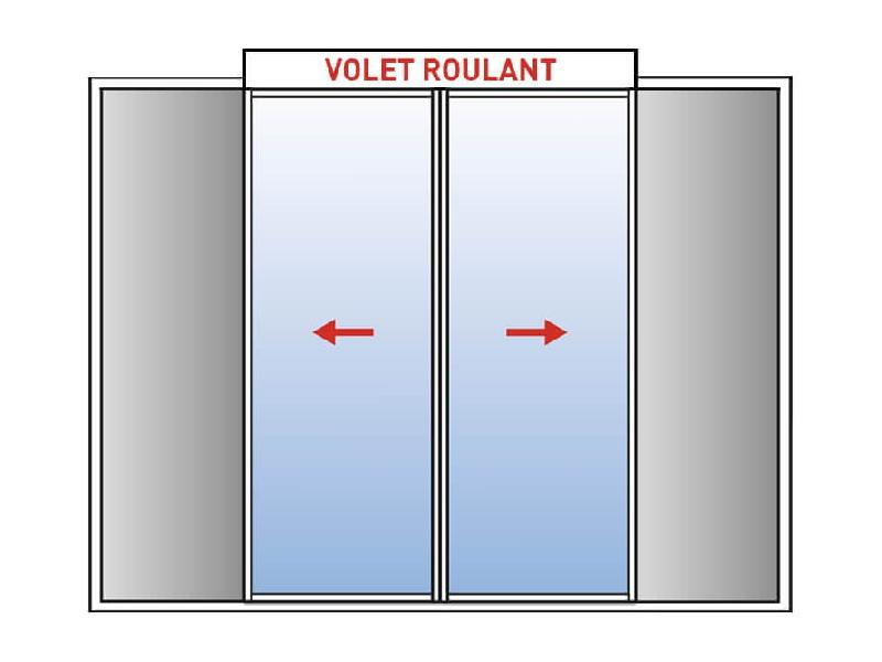 Baie Vitrée Coulissante à Galandage Aluminium 2 Vantaux KAWNEER Monorail avec Volet Roulant Motorisé ou Manuel Intégré Référence: Gal Alu 2 vtx monorail + VRI_0