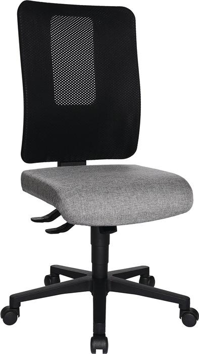 Chaise de bureau pivotante avec mécanisme synchrone noir/gris clair 460-560 mm sans accoudoirs capacité charge 110 kg TOPSTAR_0