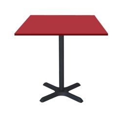 Restootab - Table 70x70cm - modèle Dina rouge uni - rouge fonte 3760371510856_0