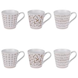 Coffret de 6 tasses Tara 18 cl -  Décoré Rond Grès Table Passion 11x cm - multicolore Grès 3106232781209_0