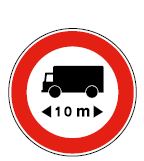 Panneau d'accès interdit aux véhicules de transport long - B10a_0
