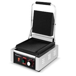 Gril à Panini Rainuré 1800W en Inox - Cuisson Uniforme, Thermostat Réglable, Idéal pour Restaurants et Cafés - EquipementPro - PG-811A_0