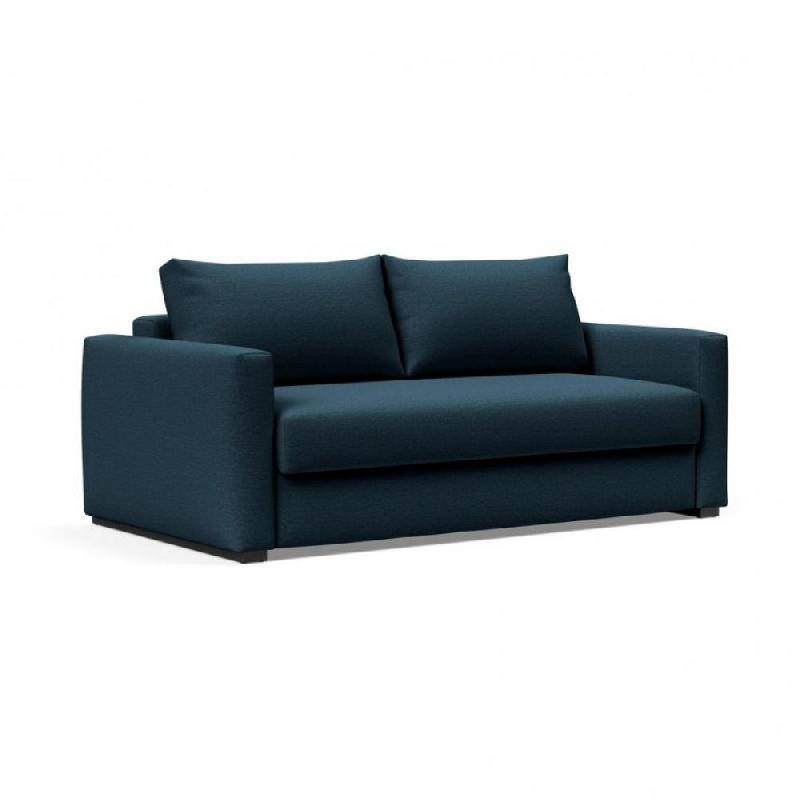 INNOVATION LIVING  CANAPE DESIGN AVEC ACCOUDOIRS COSIAL TISSU ARGUS NAVY BLUE CONVERTIBLE LIT 160*202CM_0