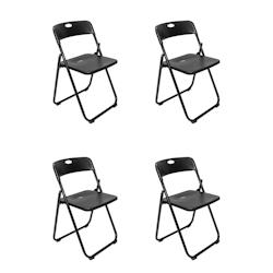 Aro Chaise pliante, set de 4, acier/polypropylène, noir - noir plastique polypropylène 4337255225978_0