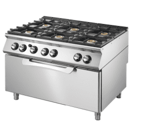 Cuisinière gaz sur four gaz statique maxi, 6 brûleurs VIRTUS VS70120CFGG_0