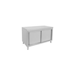 METRO Professional Armoire de travail pour cuisine GSCB1140, acier inoxydable, 140 x 70 x 85 cm, avec porte coulissante, argent - argenté inox 433725_0