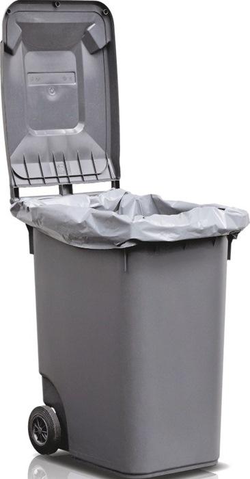 Sac en plastique 120 l LD-PE gris 100 µm largeur 500/450 x longueur 1250 mm 100 pièces/carton_0