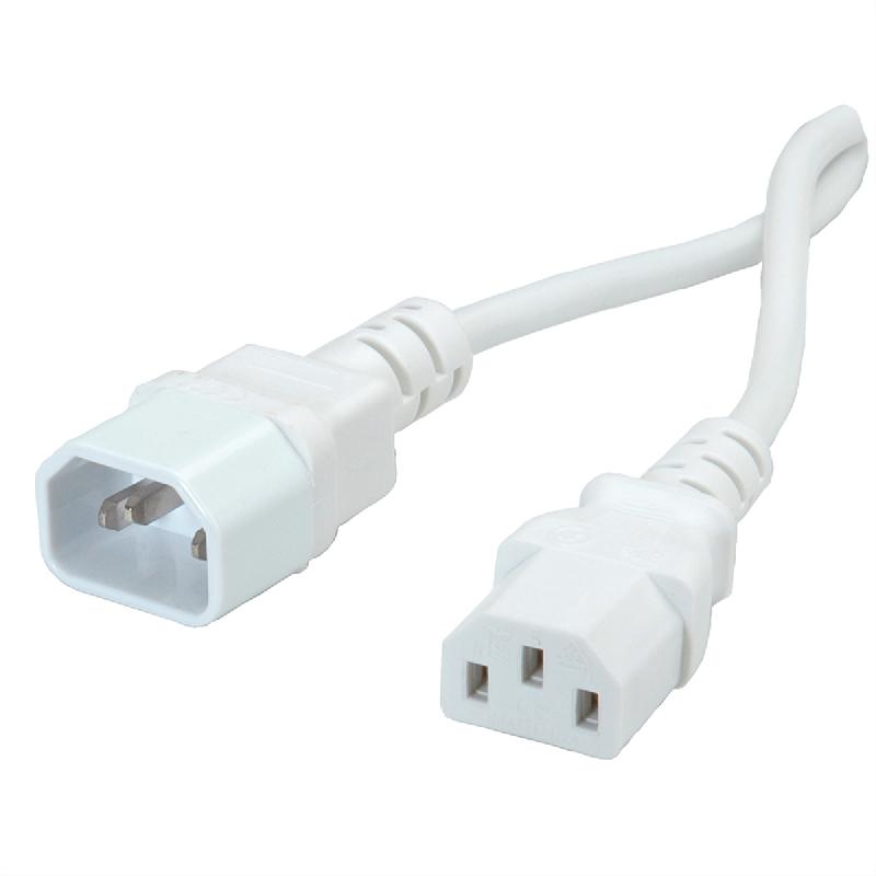 VALUE Câble d'alimentation, IEC 320 C14 - C13, blanc, 1,8 m_0