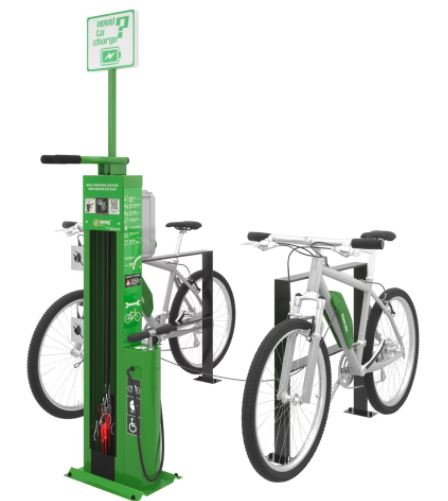 Station de réparation de vélos en libre-service, adaptée pour une utilisation dans les espaces publics - E-PRS-SCANDIC_0