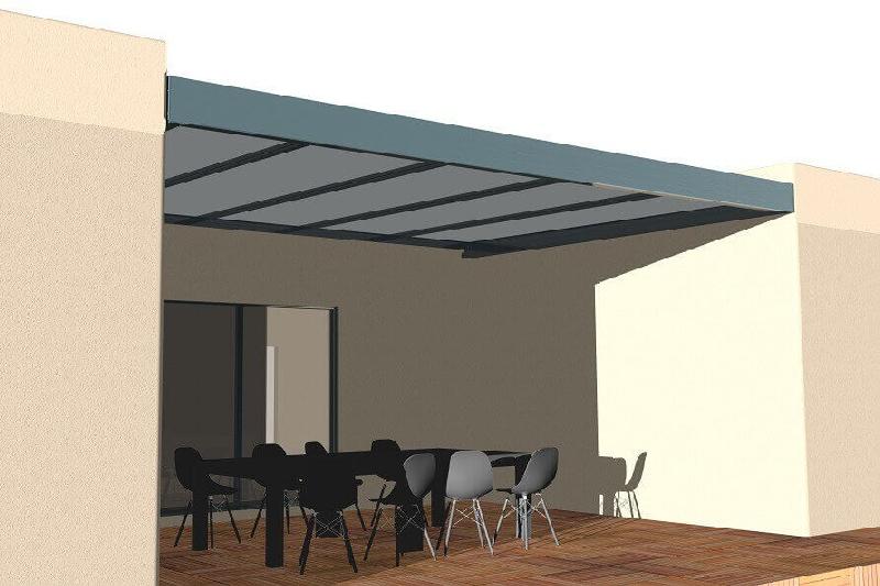 Pergola Toit Plat Polycarbonate 32mm H3 Entre Murs Sur Mesure Référence: Pergola H3 Poly Entre Murs_0