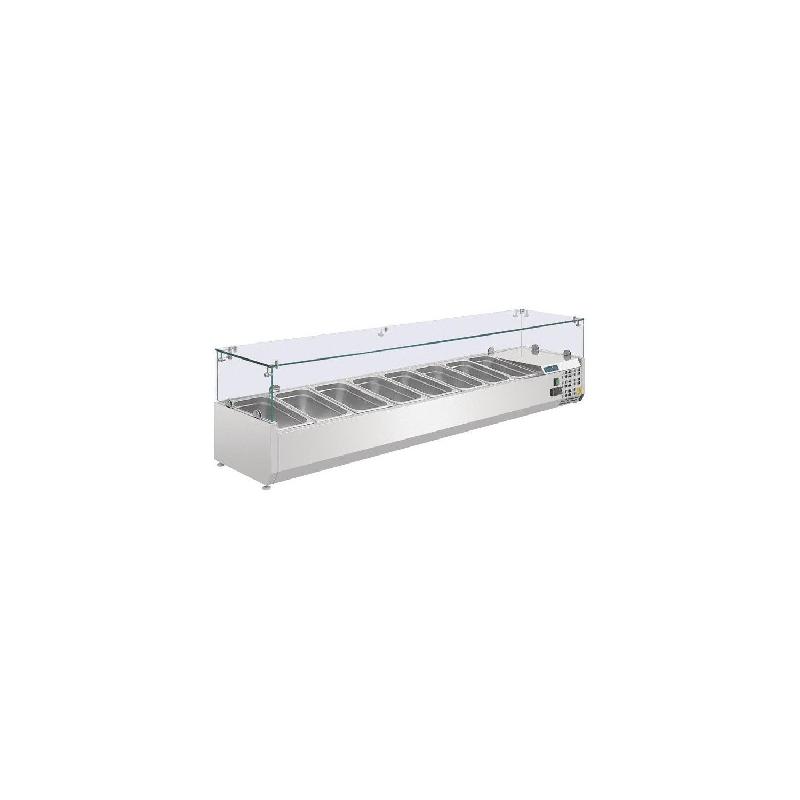 Vitrine inox réfrigérée à ingrédients 8 x GN 1/4 (P)100 mm, 150 W, 220 V - MONO_0